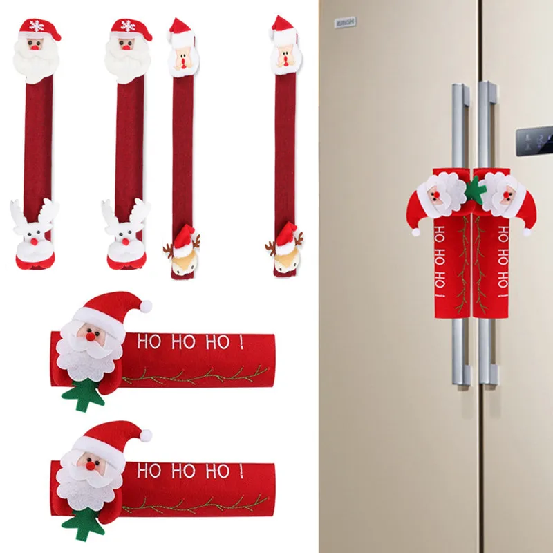 

Merry Christmas Refrigerator Door Handle Cover Protector Christmas Decoration for Home Xmas Christmas ornaments New Year Navidad