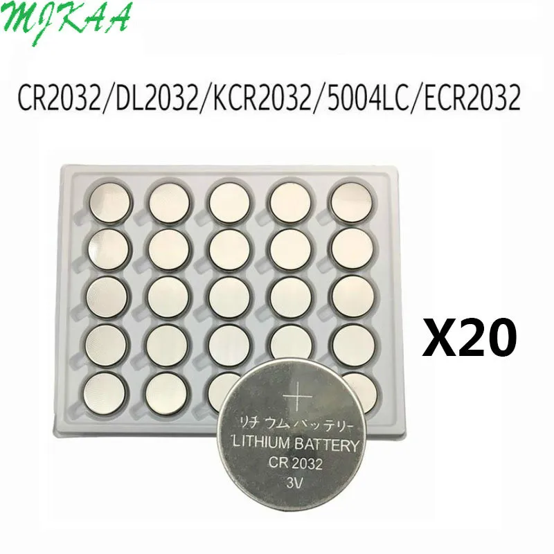 Pilas de botón CR2032 BR2032 DL2032 ECR2032, batería de litio de Celda 3V CR 500 para reloj electrónico de juguete remoto, 2032 Uds.