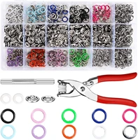 150200 sets snap fasteners kit tool 9 5mm metal snap buttons rings with fastener pliers press tool kit for clothing sewing 10