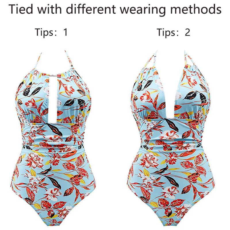 Бикини с цветочным принтом слитный купальник для женщин новинка 2019 пляжная