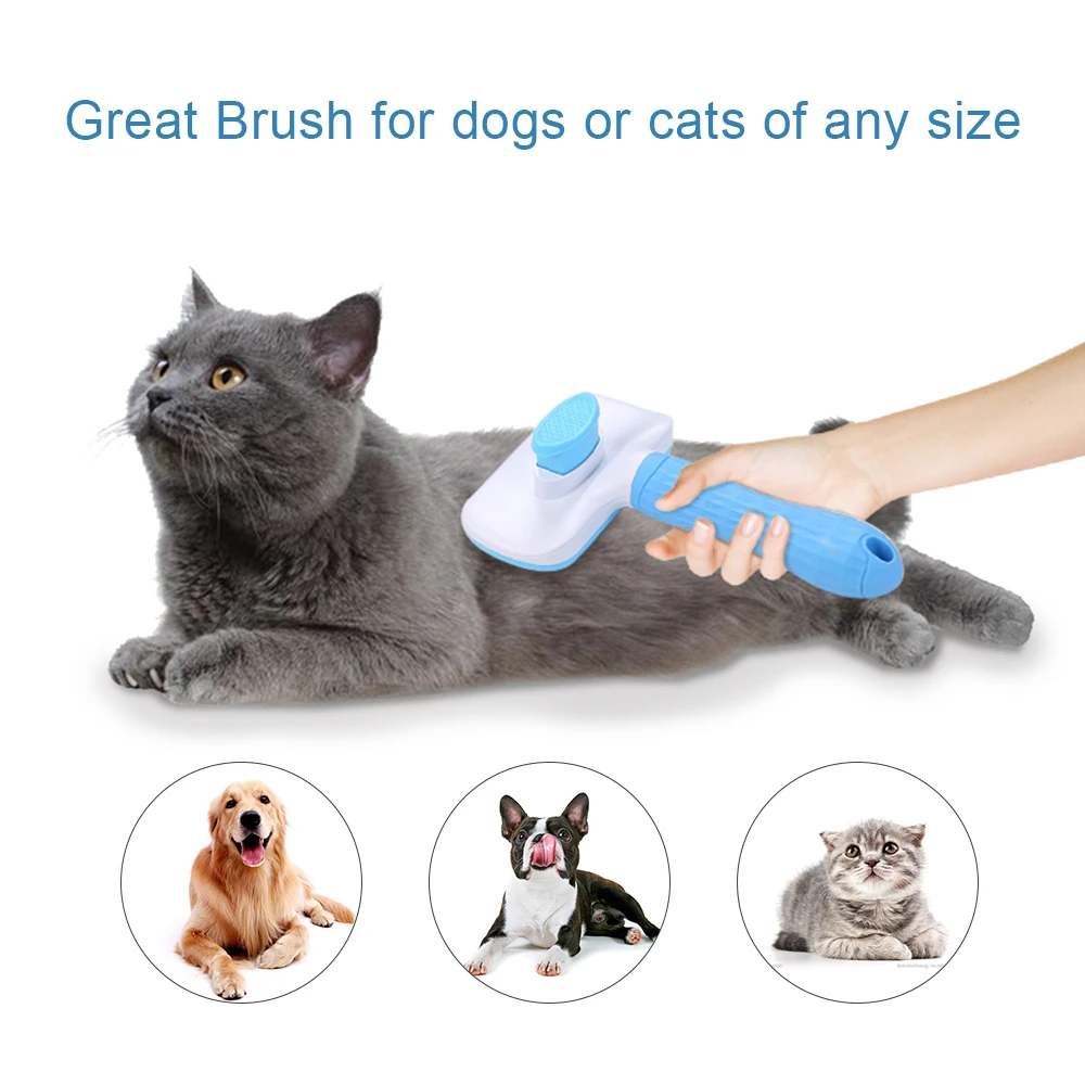 

Comb for Cats Dogs Hair Remover Pet Furminator Cats Selfcleaning Flea Comb for Dog Grooming Toll Automatic Hair Brush Trimmer