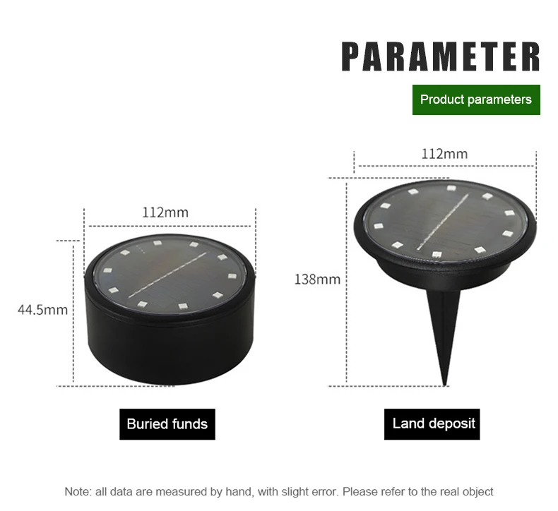 10Leds Solar Powered Disk Lights Pathway Outdoor Waterproof Garden Landscape Lighting for Yard Deck Patio | Освещение