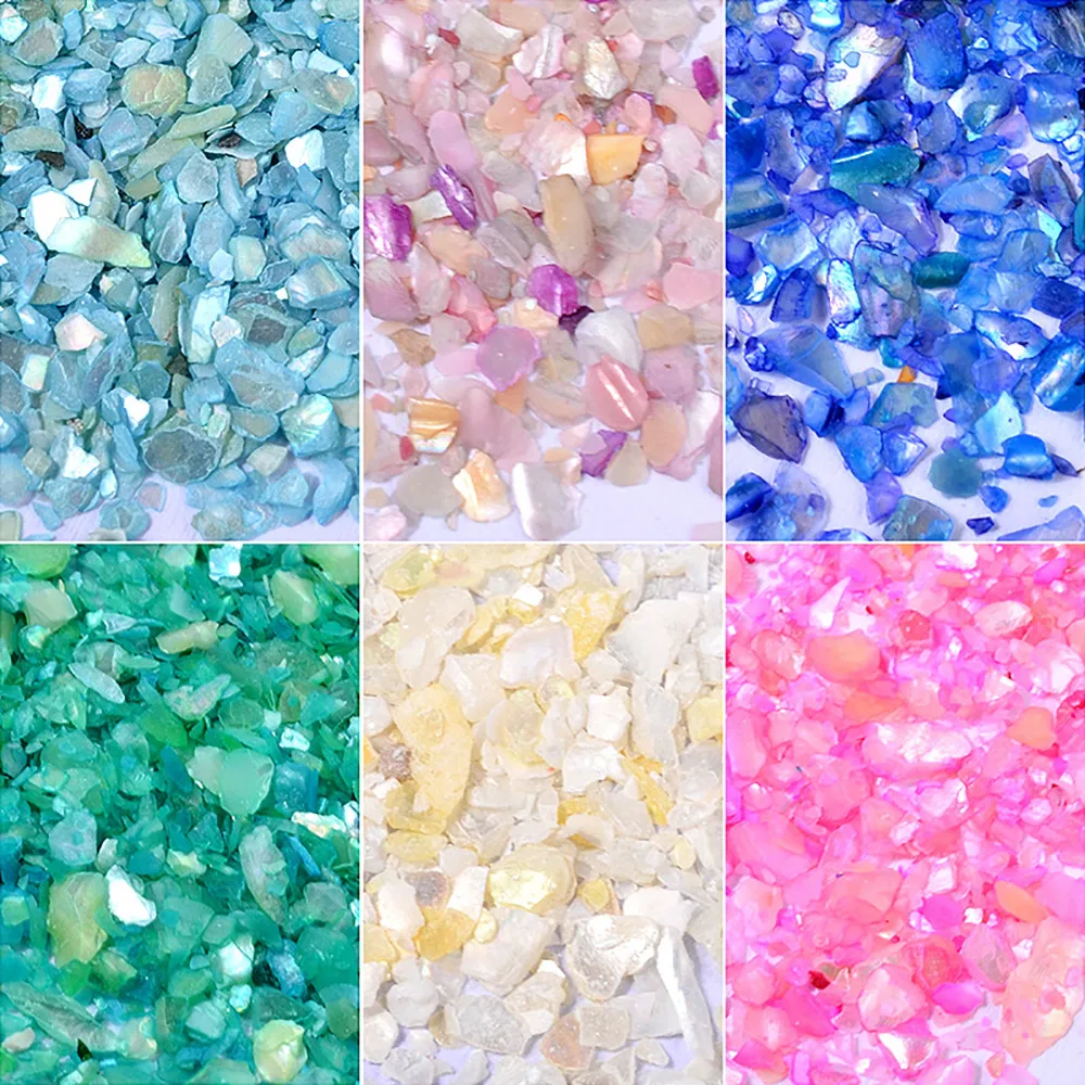 6 видов цветов мелкий гравий ослепительный стикер цветной дизайн ногтей