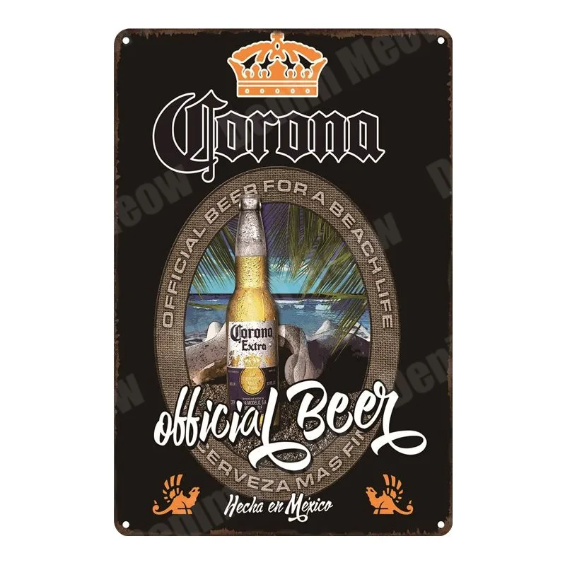 Металлическая жестяная вывеска для пива Corona abабсолюt Miller Time настенный