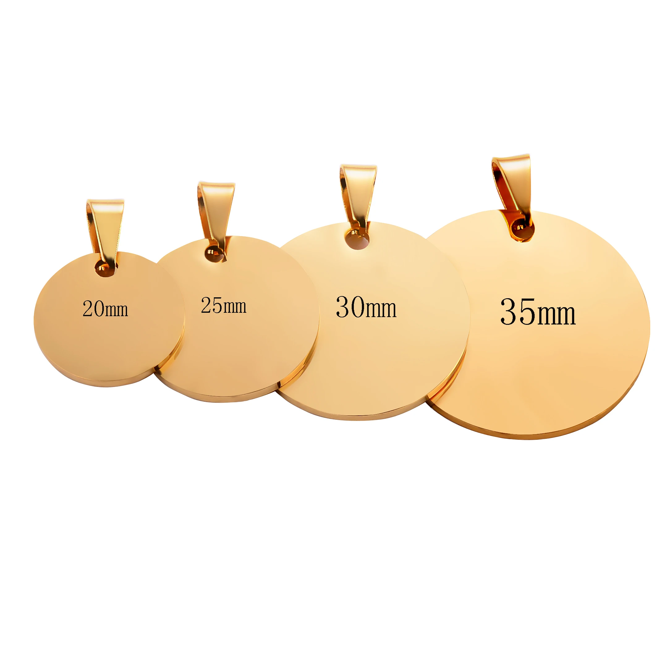 

5Pcs/lot Stainless Steel Round Pendant 6 Colors Stainless Steel High Mirror Polish Blank Tag Charm Tags Pendant
