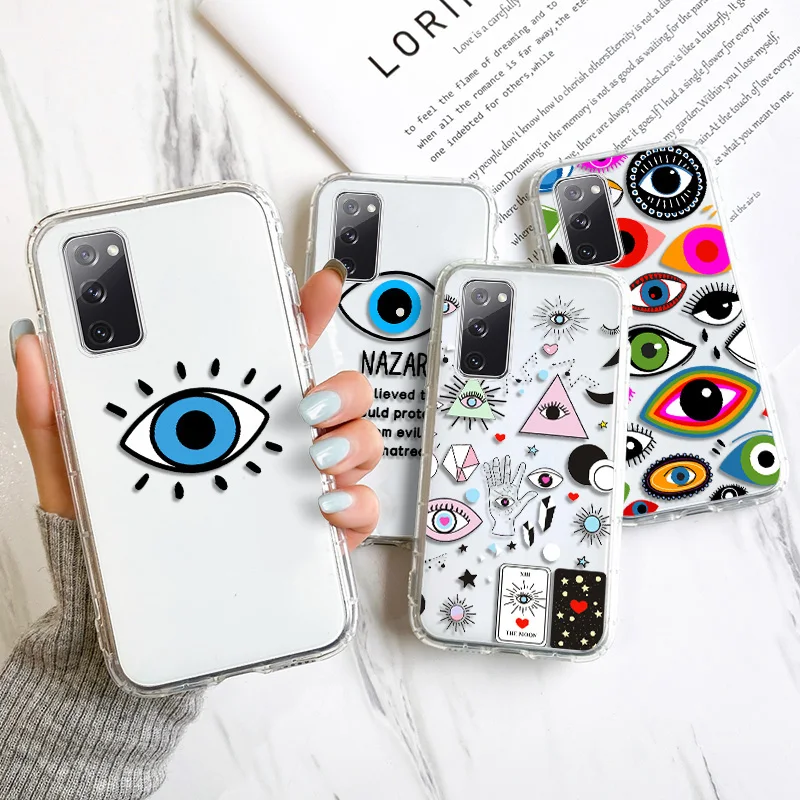

M31 Case For Samsung S20 FE S21 Ultra S10 Plus Case Silicon Funda Galaxy M32 M42 M11 M30S M21S M51 Note20 Ultra Clear Eyes Cover