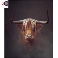 highland cattle yak paint by number for adults animal on canvas digital coloring drawing painting by number decoration wall art