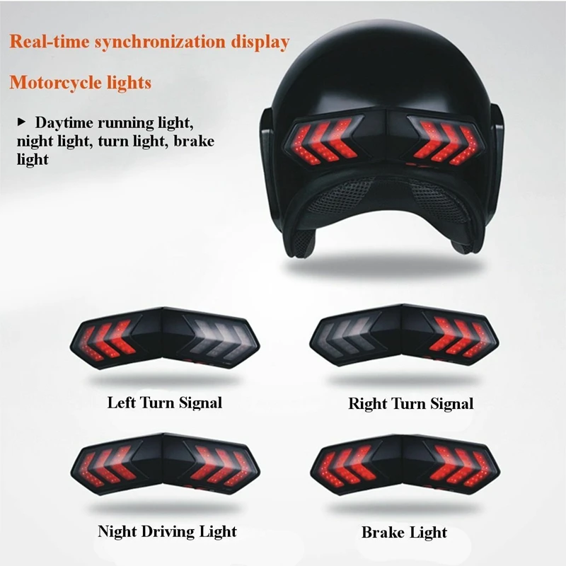 

Motorcycle Helmet Led Wireless Brake Stop And Turn Signal Indicator
