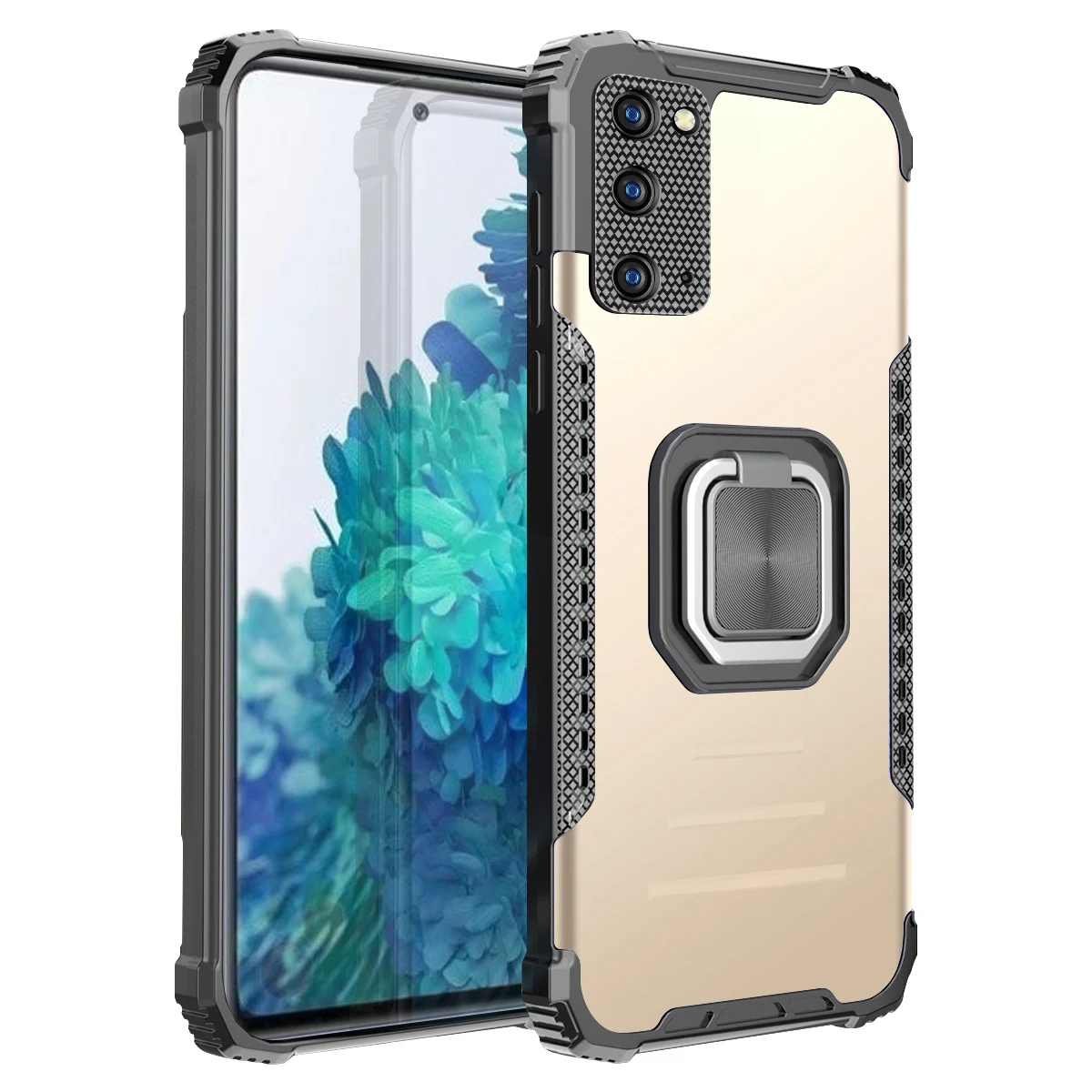 

Luxury Anti-fall Armor Ring Bracket Phone Case For Samsung Galaxy Note 20 Ultra S20 FE A70 A70S A30S A50S A50 A30 A10 A20 Cover
