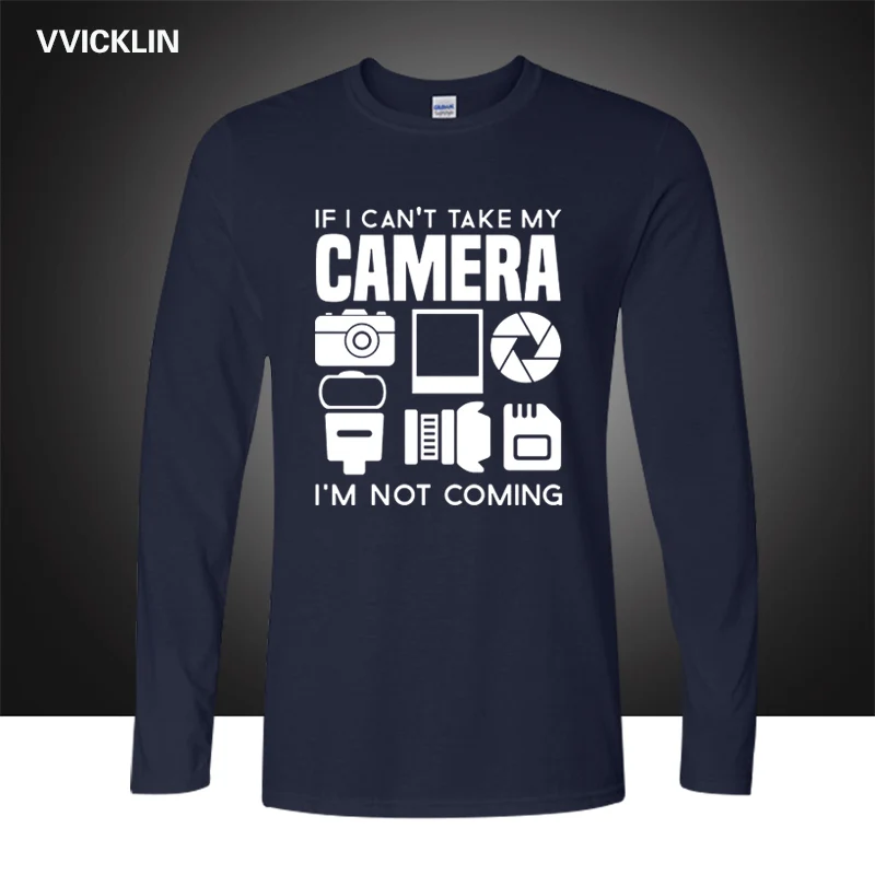 

Men Long Sleeve Cotton t shirt Spring Heartbeat of Camera T Shirts Men's New Autumn Fashion Photographer Streetwear T-shirts