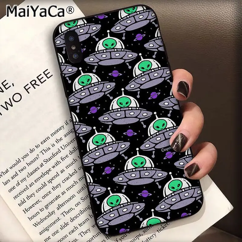MaiYaCa Trippy Tie Dye Peace Alien силиконовый черный чехол для телефона для Apple iphone 11 pro 8 7 66S Plus X XS MAX 5S SE XR чехол s