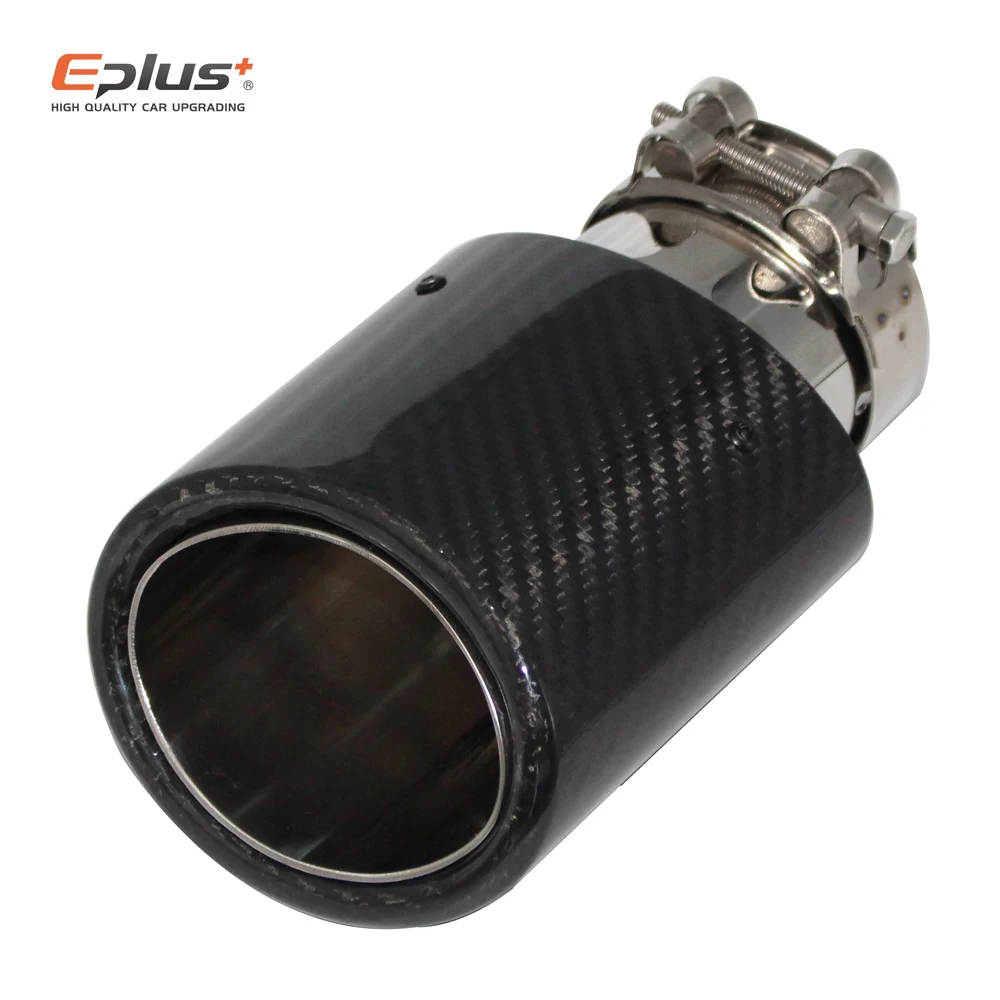 EPLUS глянцевое углеродное волокно автомобильные глушители наконечник выхлопной