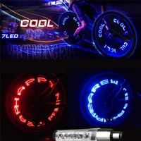 bike light led mountain bicycle light tire gas nozzle valve core glow stick cycling lamp tyre caps wheel spokes flash light