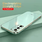 Роскошный чехол с гальваническим покрытием для Realme GT NEO, Силиконовая защита для камеры realme gt master realmy narzo 30 5G realmi 8 7
