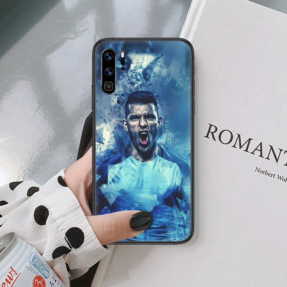 

Sergio Aguero kun soccer football 10 Phone case For Huawei P 10 20 30 40 Mate Smart Lite Z 2019 Pro black black bumper painting