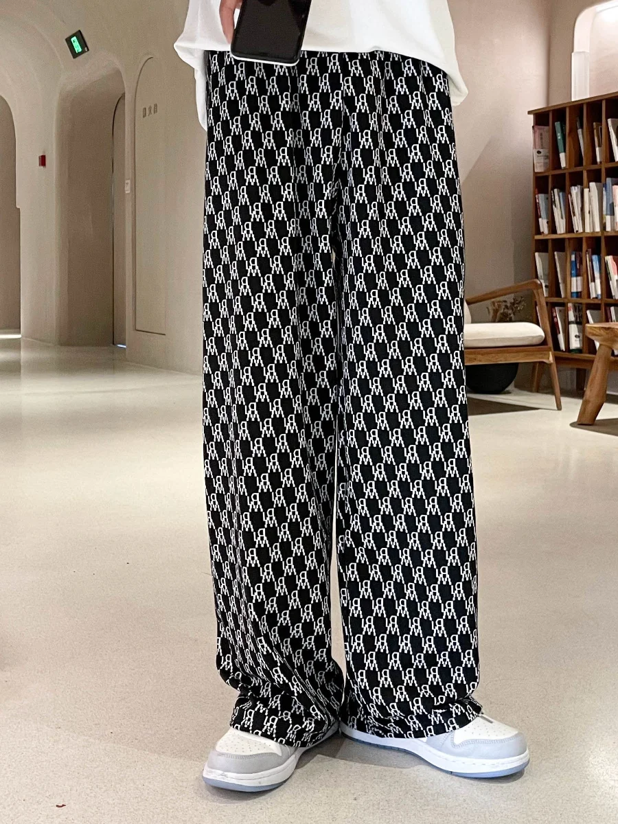 

YASUGUOJI New 2021 Hip Hop Streetwear Harem Wide Leg Pants Casual Print Pants Men Sweatpants Harajuku Jogging Men's Trousers