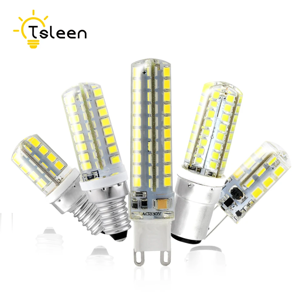 Недорогая Светодиодная лампа кукуруза TSLEEN G4 G9 E14 B15 3 Вт 5 12 В постоянного тока 220