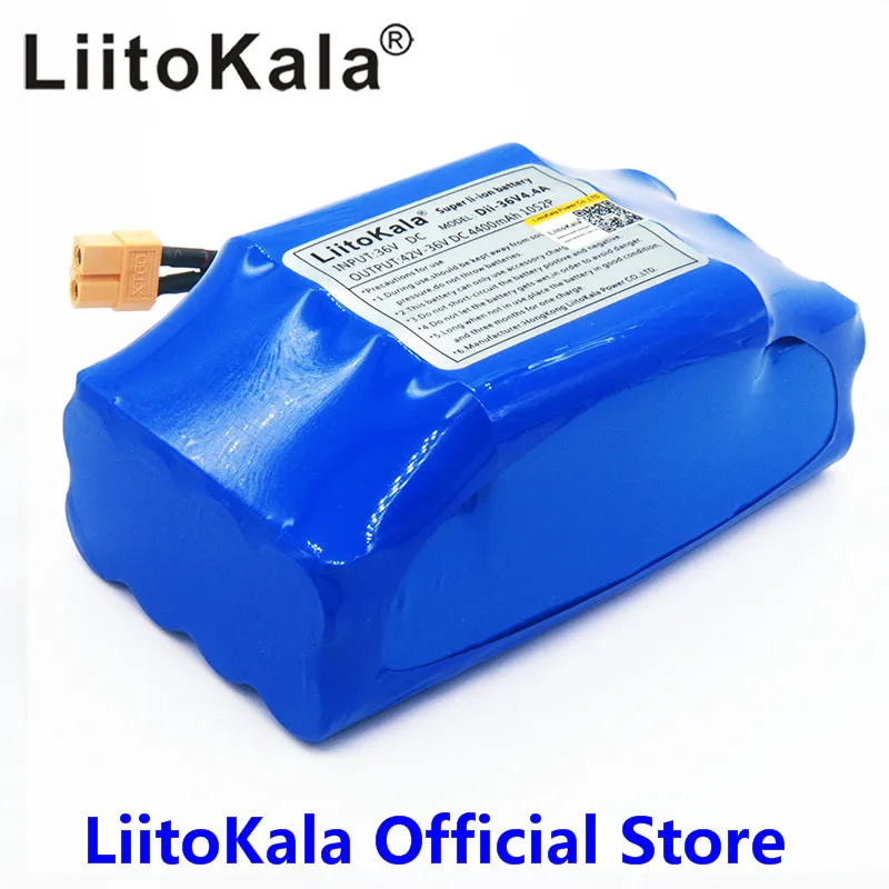 

LiitoKala 36V rechargeable li-ion battery pack 4400mah 4.4AH li-ion cell for electric self balance scooter hoverboard unicycle