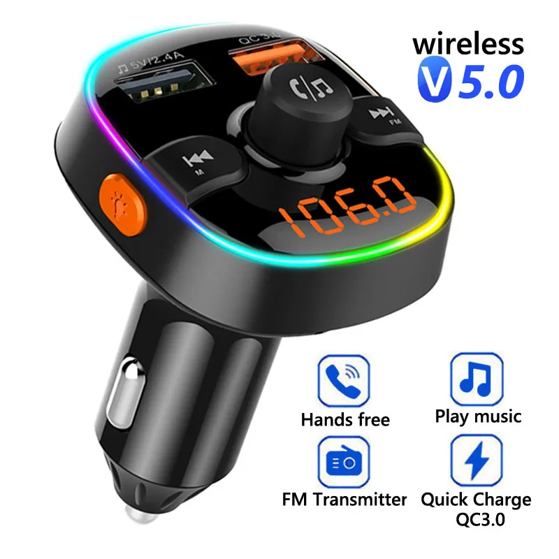 

FM-трансмиттер беспроводной автомобильный с Bluetooth и поддержкой TF-карты