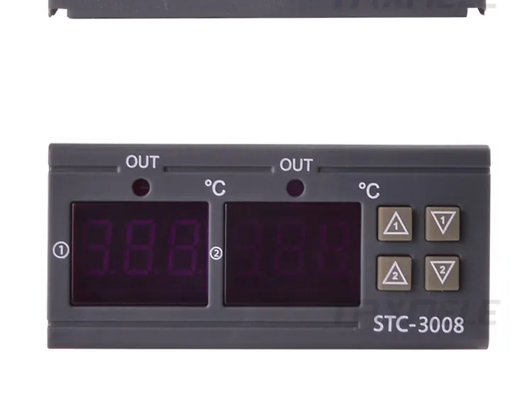STC-3008, двойной цифровой термостат, регулятор температуры, инкубатор, два релейных выхода, терморегулятор, нагреватель, охладитель 12 в 24 В 220 В