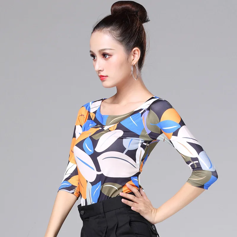 Latin Tops Women Dance Basic Clothing Dancewear Sexy Modern Ballroom Samba Tango Flamengo Dancing Practice T-shirt Costume | Тематическая