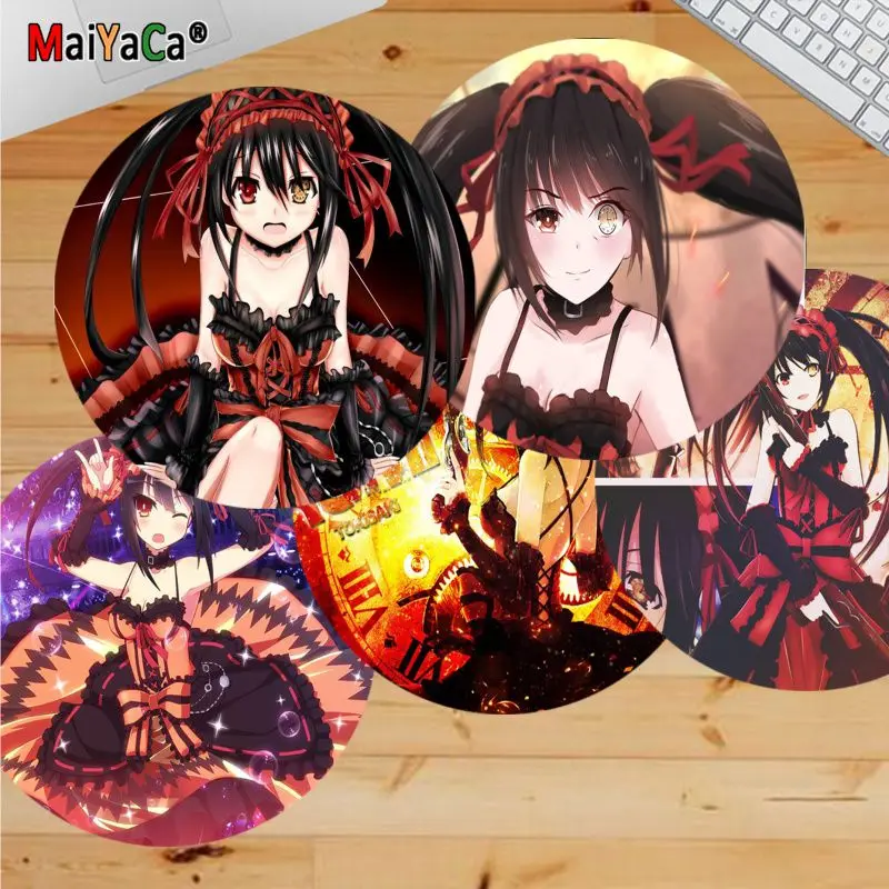 

Non Slip PC Date a live Kurumi Tokisaki Beautiful Anime round Mouse Mat gaming Mousepad Rug For PC Laptop Notebook