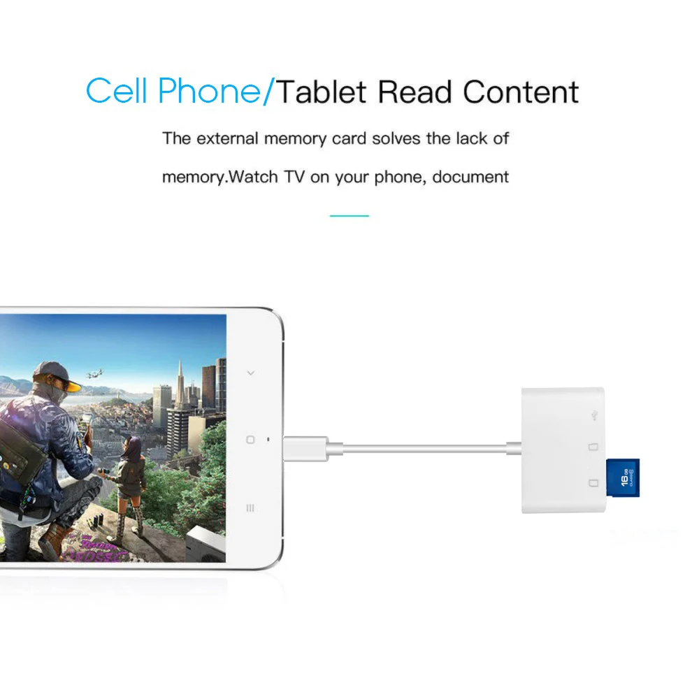 KEBIDU 3 in 1 USB Type C Card Reader Adapter Cable SD&amp Micro SD TF Connection Smart Memory for Macbook Pro | Компьютеры и офис