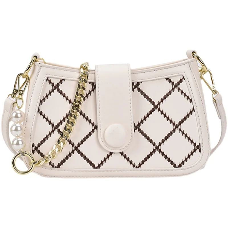 

Pearl Chain Design Small Underarm Crossbody Bags for Women 2021 Summer Shoulder Purses Luxury Trending Handbags