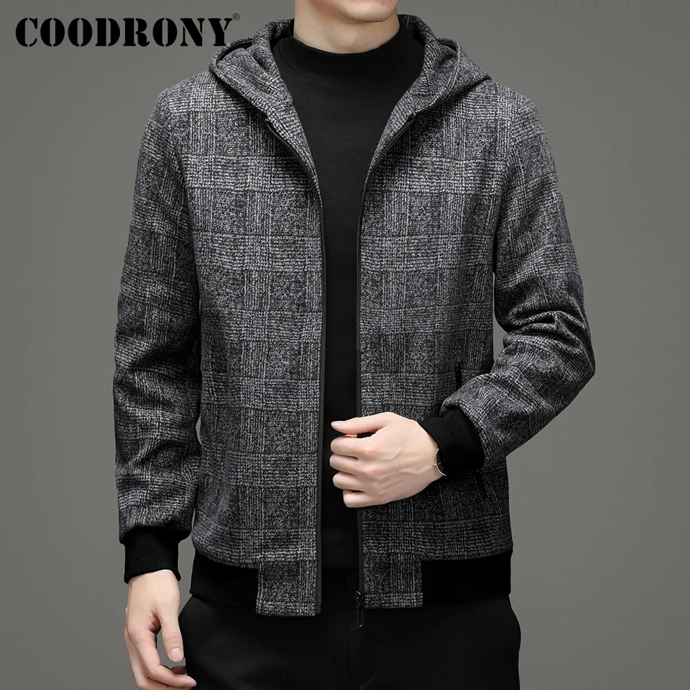 COODRONY Brand Business Casual Men New Fashion Soft Warm Jacket Winter High Quality Male Windproof Solid Color Hooded Coat W8004 enlarge