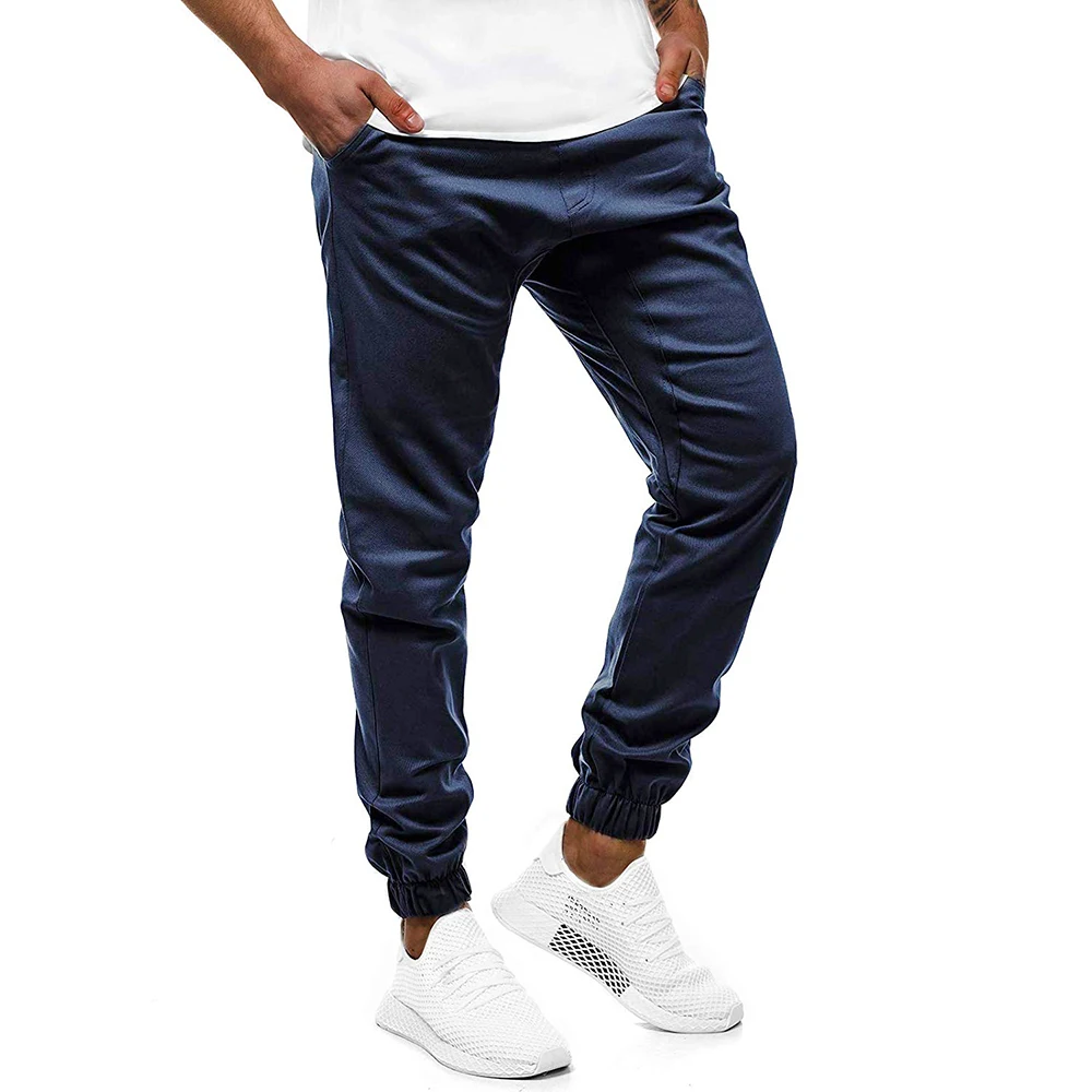 

Casual Long Trousers Autumn Classic Solid Color Pencil Pants Men Hip Hop 7 Colors Joggers Pant Elastic Waist Pantalones Hombre