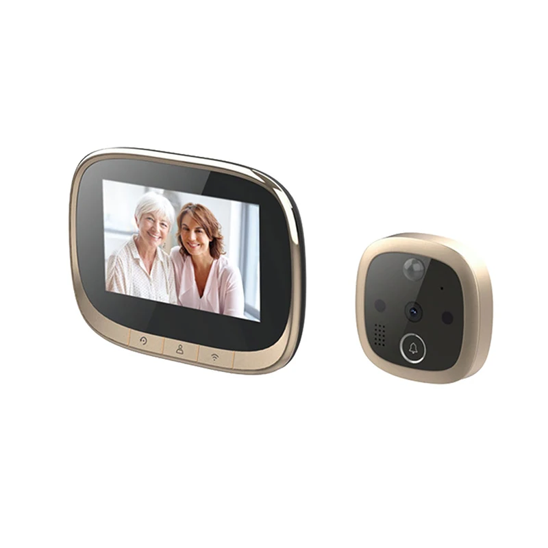 HD 720P WiFi 4.3" LCD Smart Cat's Eye PIR Two-Way Voice Visual Doorbell Night Vision Intercom Photo Recording - купить по