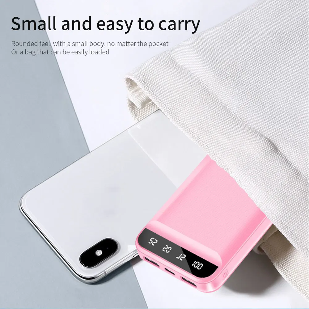 Mini Power Bank FLOVEME 6000mAh Portable Charger PoverBank External Battery LED Display 2 USB 10000mAh For Xiaomi Mi PowerBank | Мобильные