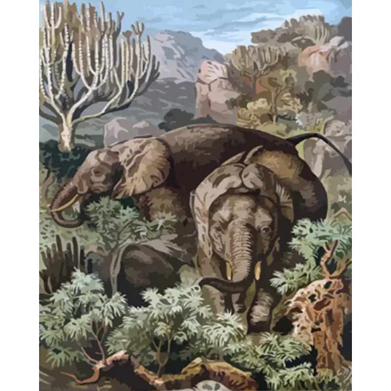 

SELILALI DIY Oil Painting By Numbers 60x75cm Santa Claus And Elk Oil Paint Kits Hand Painted Picture Number Home Decor Craft