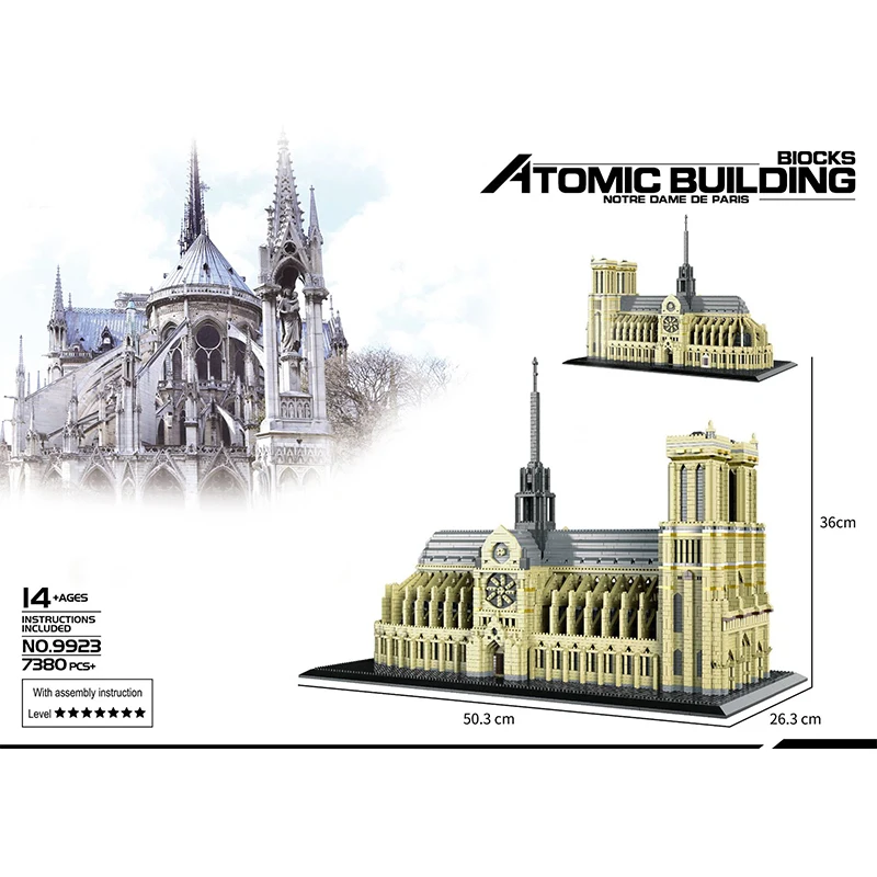 

Diamond Notre-Dame Paris Building Blocks Church Architecture Bricks Model Expert Toys for Children Xmas Birthday Gift