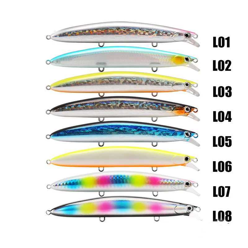 8Colors 12.5cm/20g 3D EyesFishing Lure Artificial Minnow Superficial Water Fei Liu Plastic Hard Bait 3# With Hook Wobblers | Спорт и