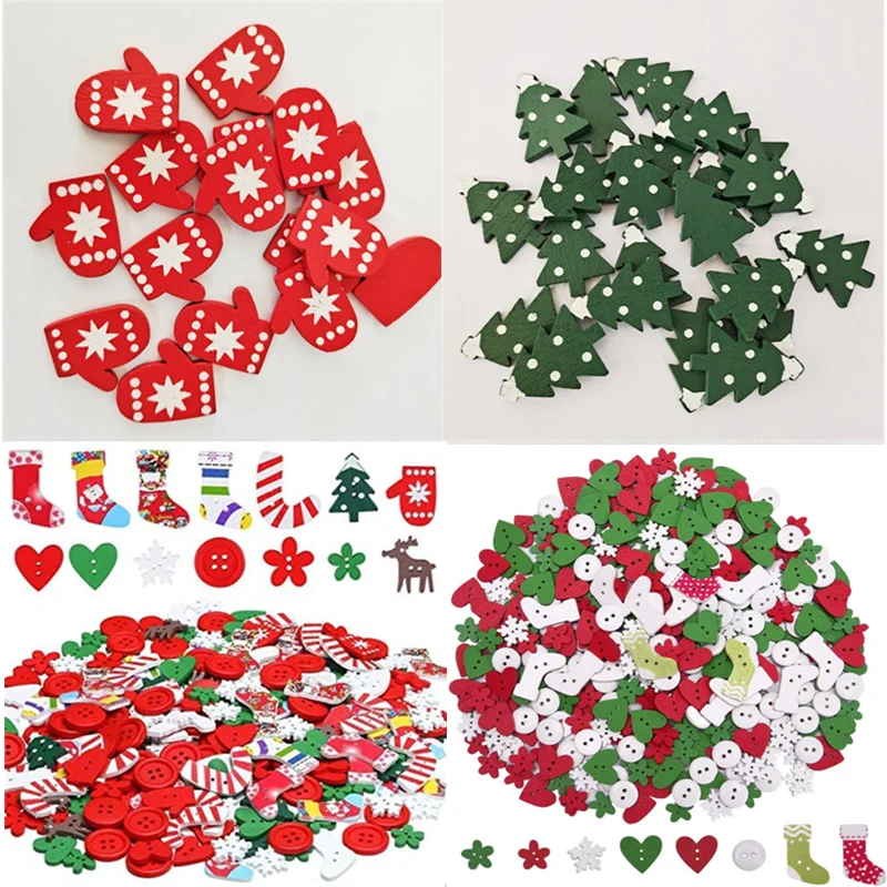 

50pcs/pack Wooden Deer Xmas Tree Ornaments Christmas Tree Pendant Christmas Decorations for Home Handmade Material Navidad 2022