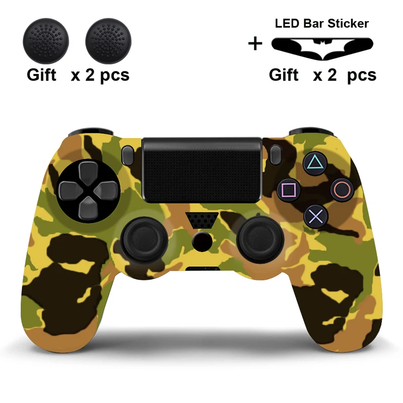 Camo Yellow Мягкий силиконовый резиновый кожаный чехол, гелевый защитный чехол для Playstation 4 для PS4 контроллера, камуфляжный стиль - Цвет: Camo Yellow