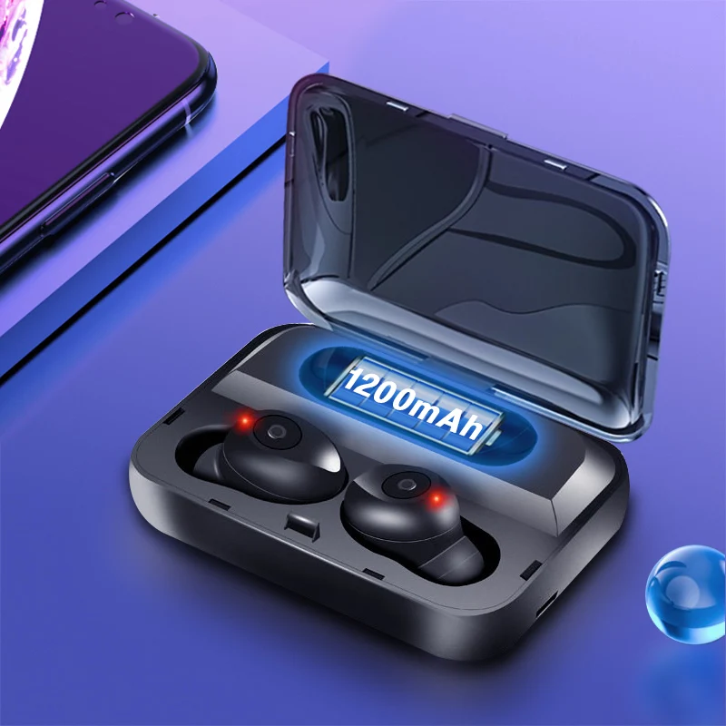 TWS F9 беспроводные наушники Bluetooth v5.0 мини умные сенсорные светодиодный дисплей с