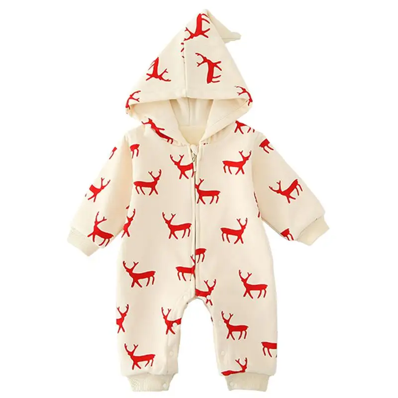 Famuka/комбинезон с капюшоном для маленьких мальчиков и девочек утепленный теплый