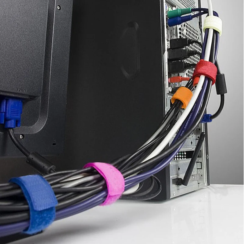 Нейлоновые кабельные стяжки 50 шт./лот многоразовые Волшебные липкие ленты крючок