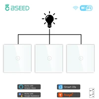 bseed 3pack wifi touch switch 1gang 123 way smart wall light switch wireless alexa switches tuya smart home switch 3 positions