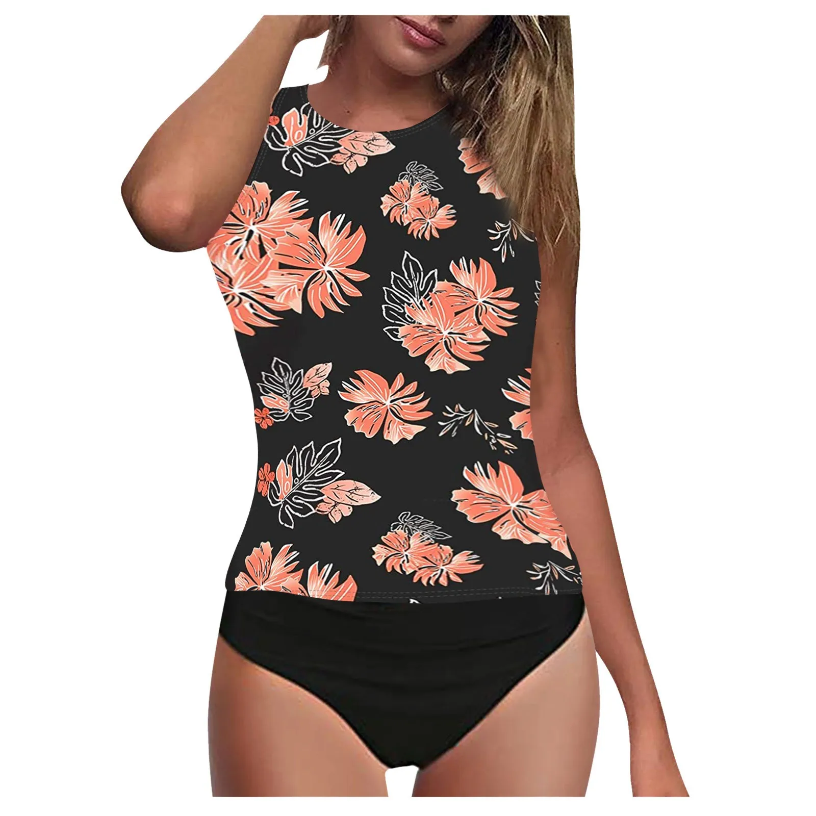 

Tankini Swimsuits Women 2 Piece Bathing Suit Vintage Swimwear Set Beachwear Swimming Suit For Bikinis High Waist Swimwear