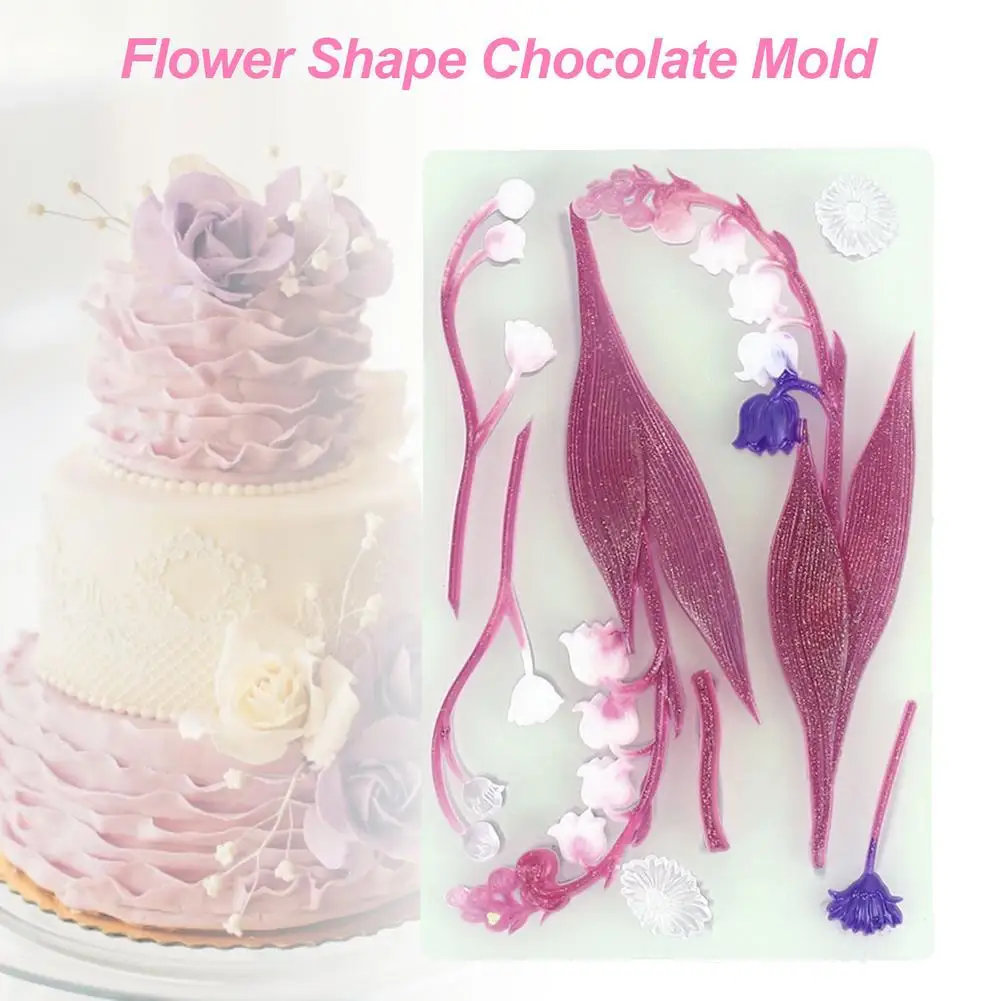 DIY колокольчик цветок орхидеи пресс форм 3D силиконовый декоративная форма