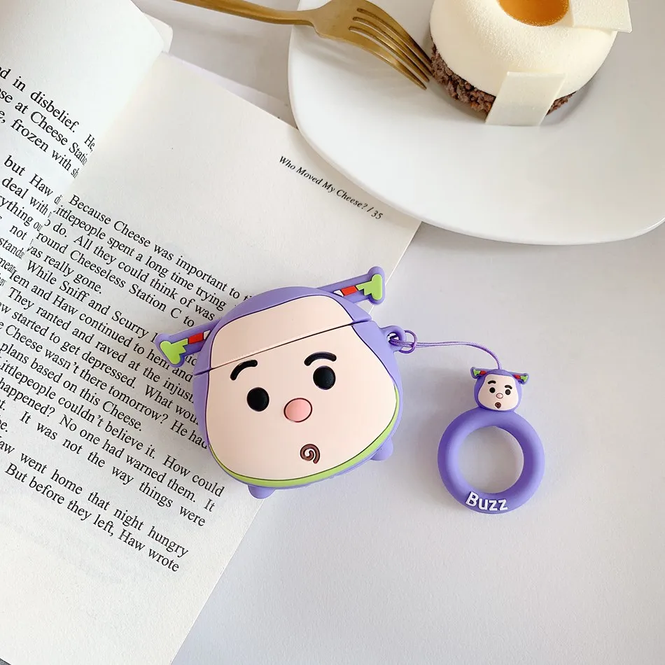 Buzz Для AirPods случае 3D мультяшный наушник чехол для Apple Airpods 2 забавные интимные аксессуары защитную крышку с палец кольцо ремень - Цвет: Buzz