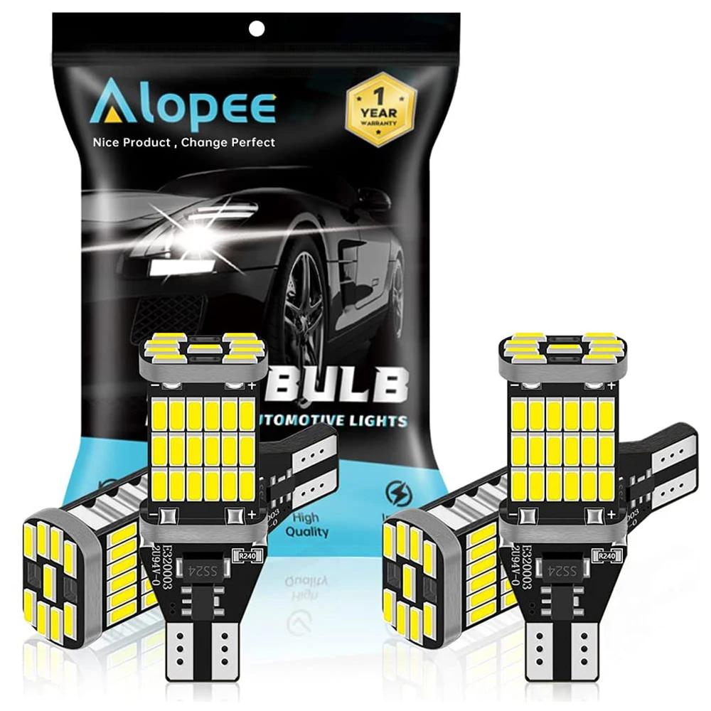 

4Pack 921 912 922 T15 W16W Xenon White 12V-18V Canbus Error Free AK-4014 LED Bulbs For Reverse Parking Lights Side Marker Light