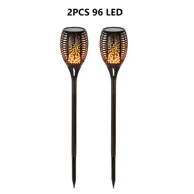 2PCS 96 LED Светодиодный светильник на солнечной батарее, мерцающий водонепроницаемый светодиодный светильник для сада, декоративный ландшафтный светильник для газона, дорожка, светильник, фонарь светильник, точечный светильник - Испускаемый цвет: 2PCS 96 LED