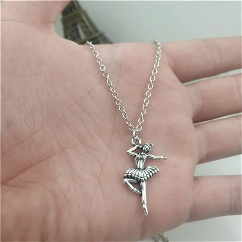 Танцор балет Простой Шарм креативная цепочка ожерелье Женские кулоны Модные