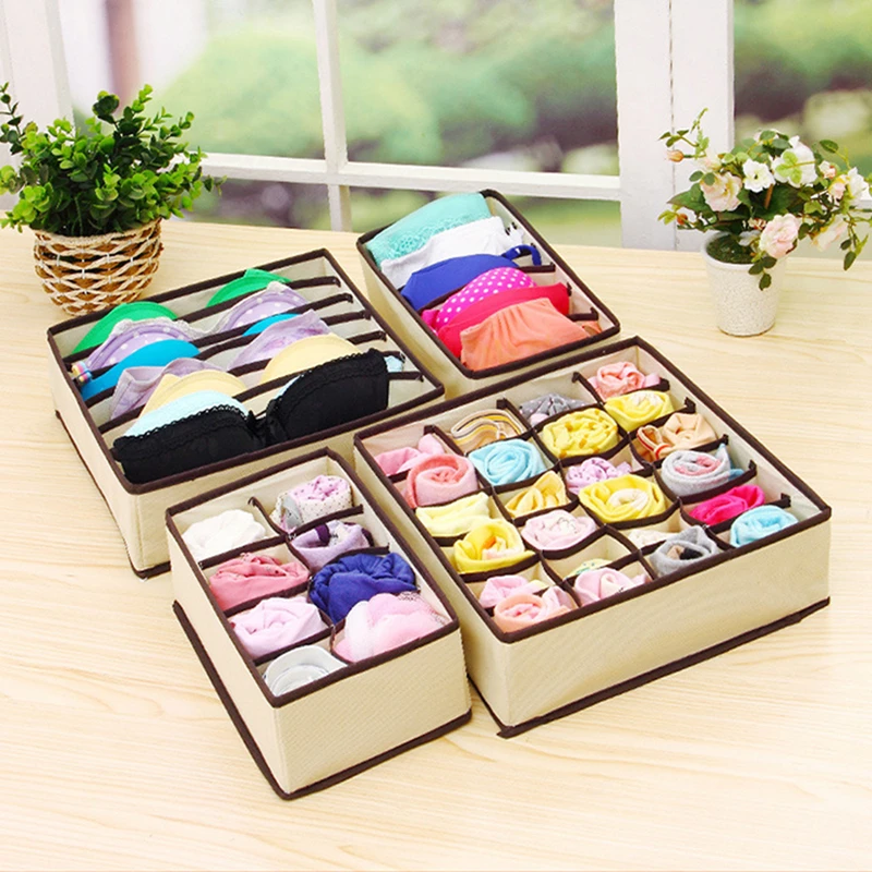 

Foldable High Capacity Underwear Drawer Organizer Bedroom Wardrobe Dividers Bra Underclothes Storage Case Ties Socks Boxes
