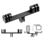 Держатель камеры с двумя головками, кронштейн для крепления вспышки Gopro hero 9, 8, 7, 6 YI, двойной держатель для OSMO Action, аксессуары, двойной держатель