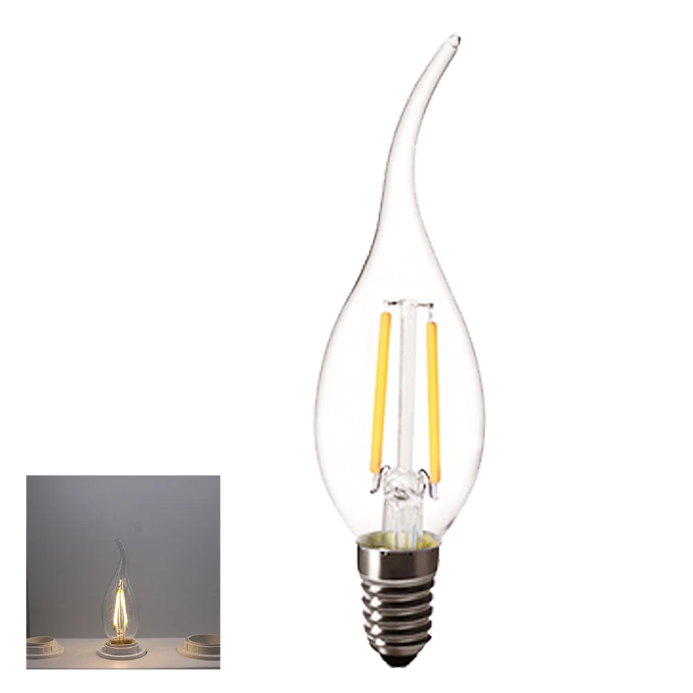 10 шт./партия C35 Светодиодная лампа накаливания 2 Вт 4 6 без диммируемая edison C35L свеча